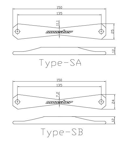 Monster Sport Battery Stay (Bracket) Sizes - Greenline Motorsports